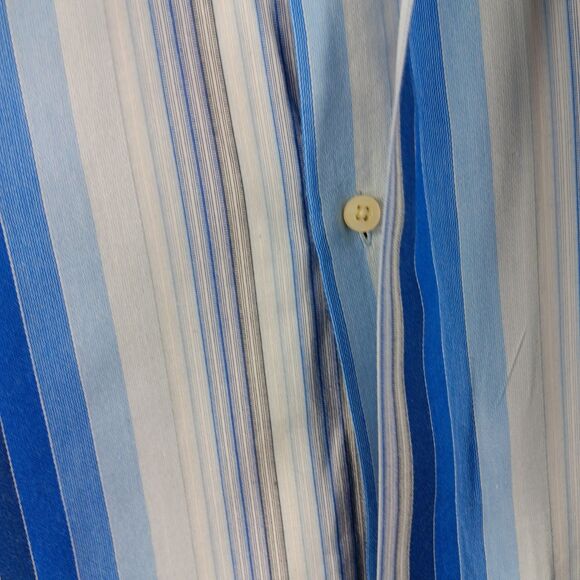 7Diamonds Shirt Mens XL Multi Striped Cotton Wrinkle Resistant Pleated Button Up - Picture 10 of 16